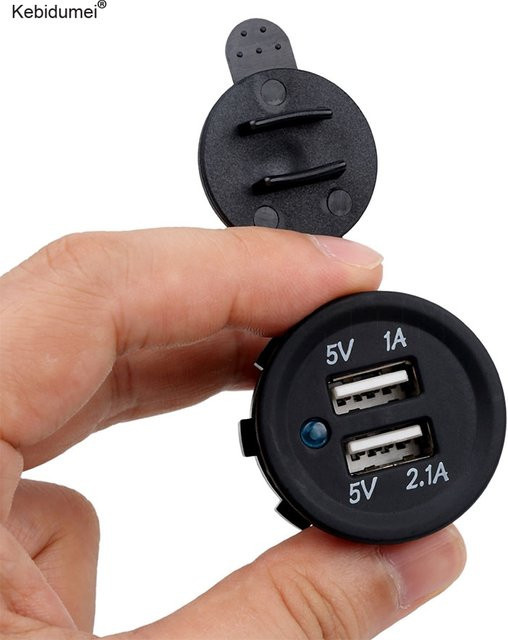 Kebidumei Universal Dual USB Auto Zigarettenanzünder Splitter 12V Ladegerät in Schwarz - Bild 1