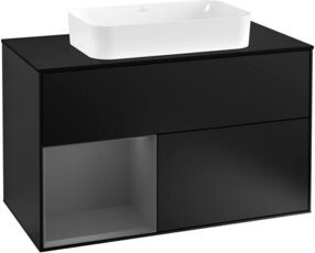 Villeroy & Boch Waschtischunterschrank Finion mit Abdeckplatte, Anthrazit lackiert, B: 100 cm, T: 50,1 cm - Bild 1