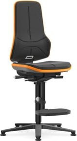 Bimos Hochstuhl Neon Skintec Flexband in Orange und Schwarz mit Sitzhöhenverstellung und Fußring - Bild 1