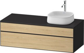 Duravit Waschtischunterschrank Zencha in Eiche Natur und Graphitgrau mit Einrichtungs-System, Breite: 130 cm, Tiefe: 55 cm, Höhe: 55 cm - Bild 1