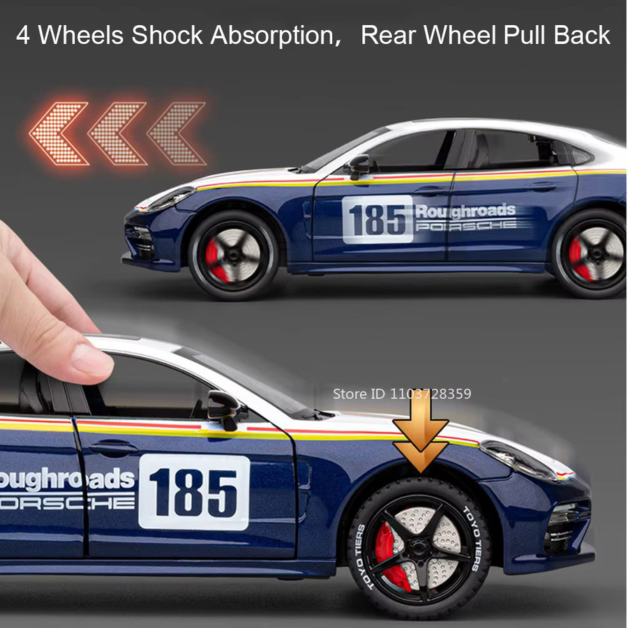 RMZ city Panamera EVO Spray Sportwagen, Modellauto, Maßstab 1:24, mit Licht und Sound, Metall - Bild 5