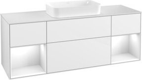 V&B Waschtischunterschrank Finion mit Wandbeleuchtung, Farbe: Weiß lackiert, Breite: 160 cm, Tiefe: 50,1 cm, Höhe: 50,1 cm - Bild 1