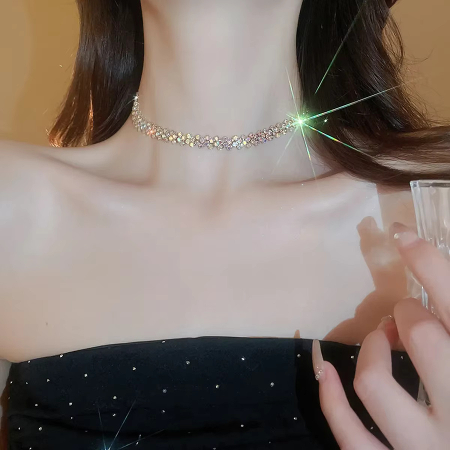 FYUAN Choker Halskette, Bunt, Kristall, Damen - Bild 2