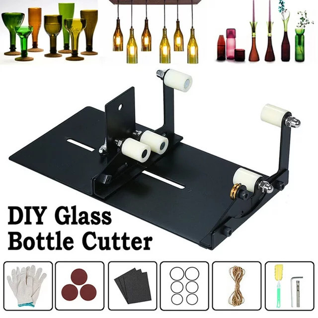 Fixm Square & Round Glasflaschenschneider in Schwarz für Weinflaschen und Bierflaschen - Bild 1