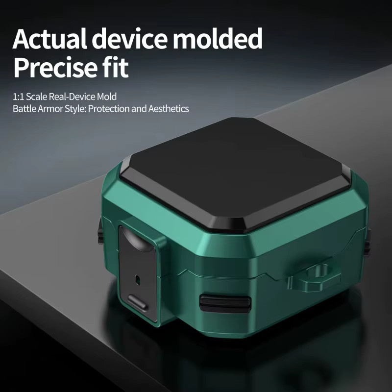 Stoßfeste Schutzhülle für Samsung Galaxy Buds 4 und Buds 4 Pro mit Schlüsselanhänger in Purple und Green - Bild 3