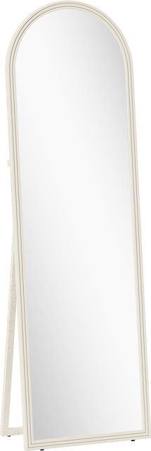 HOMCOM Bogen Ganzkörperspiegel in Weiß mit Steinoptik, moderner Standspiegel zum Stehen oder Anlehnen, Höhe: 160 cm, Breite: 50 cm - Bild 1