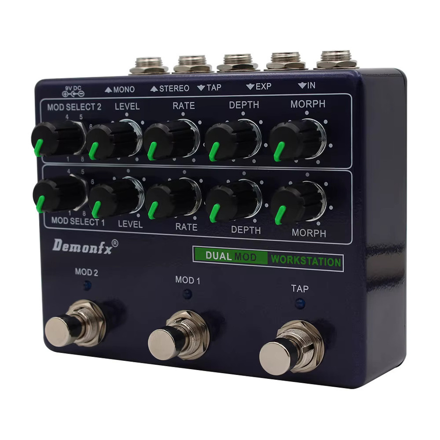 Demonfx Dual Mod Works Taton Gitarren- und Bass Effektpedal mit Reverb, Delay und True Bypass - Bild 3