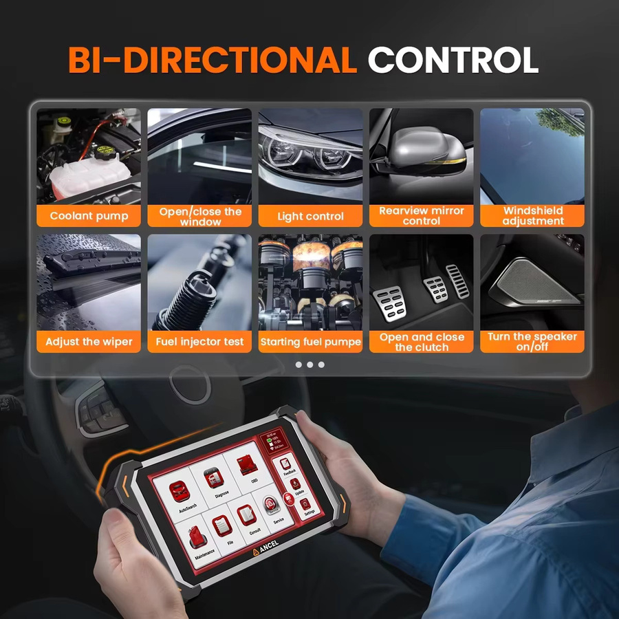 ANCEL DS600BT OBD2 Kfz-Scanner in Schwarz mit Vollsystem, CANFD, DOIP, IMMO Schlüsselprogrammierung, ECU-Codierung, bidirektionaler Steuerung und 34 Reset-Funktionen - Bild 3