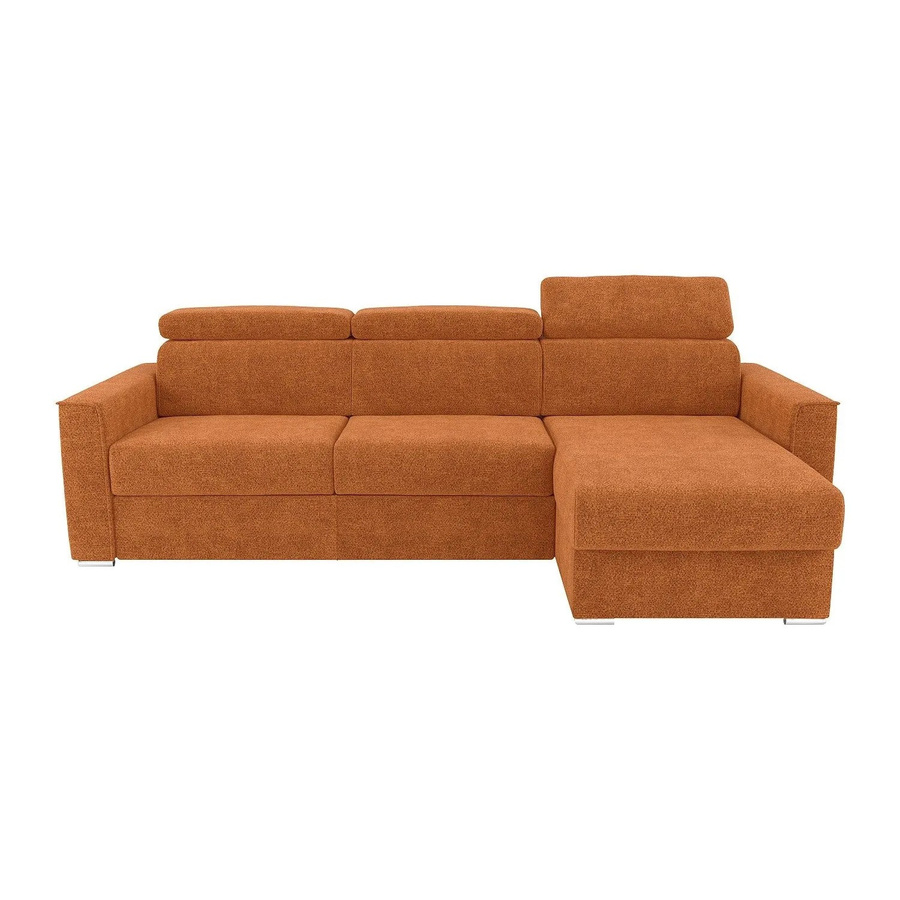 Vente-unique Schlafsofa Vizir in Terracotta, L-Form, modern und wendbar mit Stoffbezug, Breite: 282 cm, Tiefe: 223 cm, Höhe: 95 cm - Bild 2