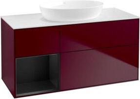 V&B Waschtischunterschrank Finion in Weiß mit blauem Regal, Breite: 120 cm, Tiefe: 50,1 cm, Höhe: 50,1 cm - Bild 1
