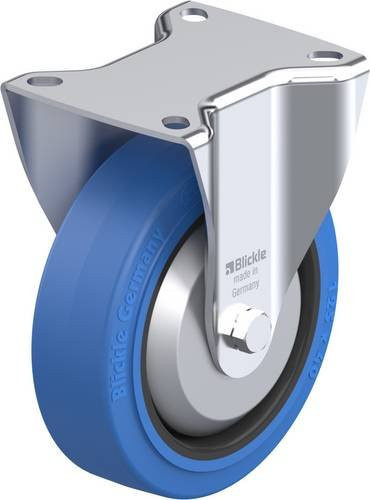 Blickle Bockrolle B-POEV 125R-SB-FA in Schwarz und Blau aus Stahl mit 125 mm Rad-Durchmesser und einer Tragfähigkeit von max. 250 kg - Bild 1