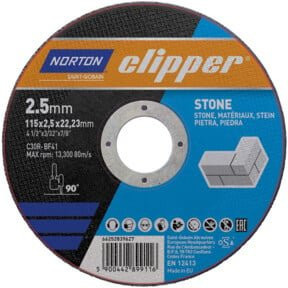 CLIPPER Trennscheibe für Stein C30R, Durchmesser: 115 mm, Dicke: 2,5 mm, Bohrung: 22,23 mm, Mehrfarbig - Bild 1
