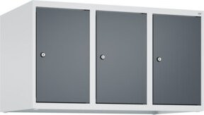 C+P Aufsatzschrank 7035/7016 aus Stahl mit 3 Abteilen und Zylinderschloss, Farbe Anthrazit/Grau, B/T/H: 50 x 90 x 50 cm - Bild 1