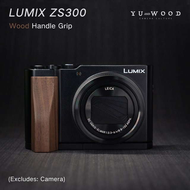 Panasonic Lumix ZS300 Kamera L-Halterung mit Holz-Handgriff und Schnellwechsel-L-Platte in Braun - Bild 1