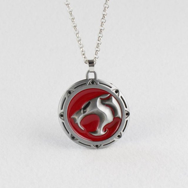 YUMEI Halskette Lion Mark Logo Anhänger, Edelstahl, Silber, Unisex - Bild 1