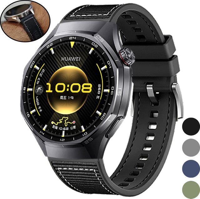 Huawei Uhrenarmband Silikon, 22 mm, Schwarz, Unisex - Bild 1