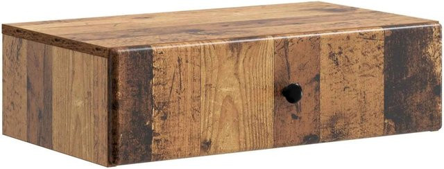 vidaXL Wandmontierter Beistelltisch aus Holzwerkstoff in Braun, B/T/H: 59 x 34,5 x 17 cm - Bild 1
