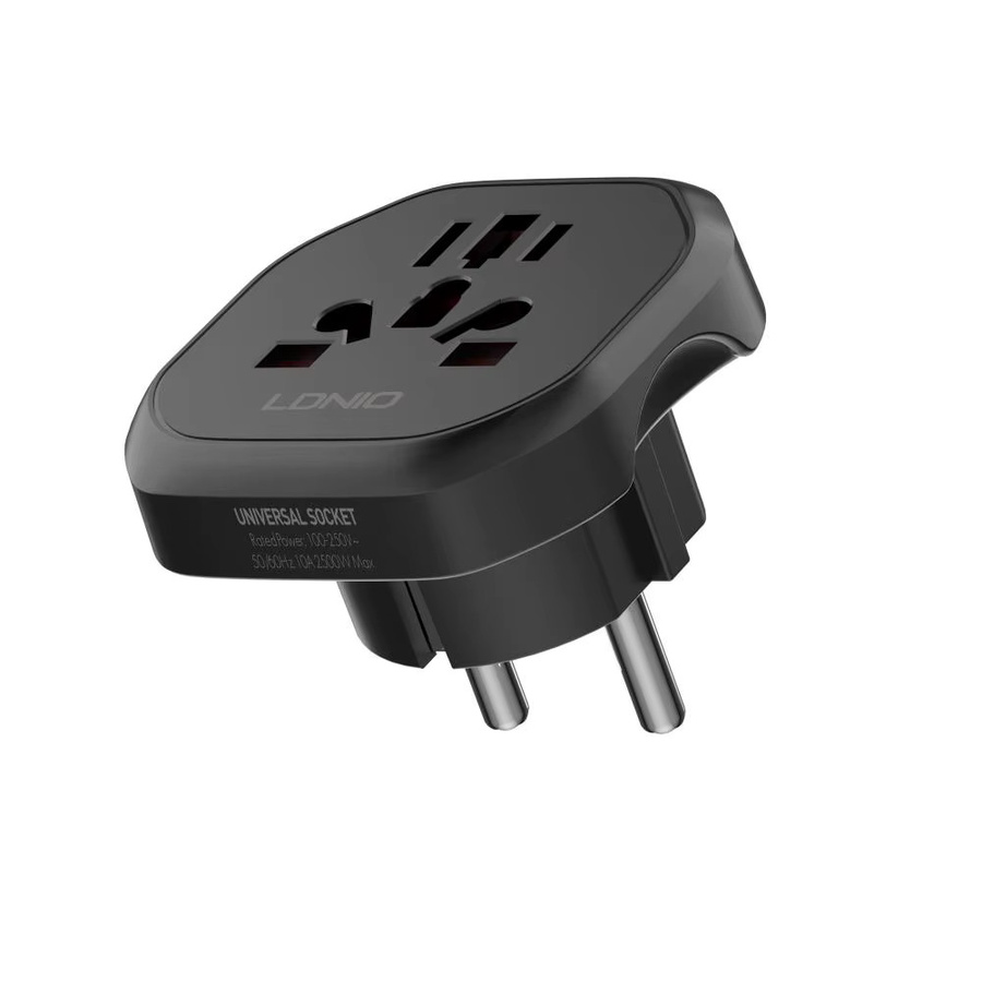 LDNIO Reiseadapter Universal Konverter von AU US UK CN zu EU KR Schwarz 2500 W - Bild 5