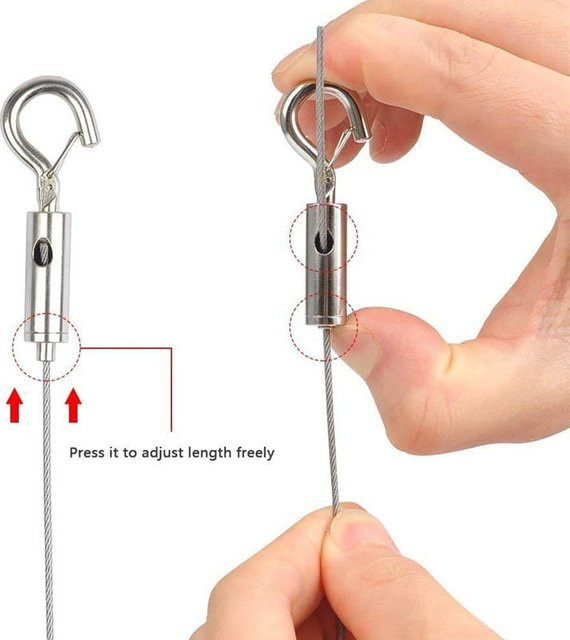 Lekefever Multifunktionaler Federhaken in Silber für Zelt und Markise zur Drahtseil-Takelage für 1.5/2/3/4/5mm - Bild 1