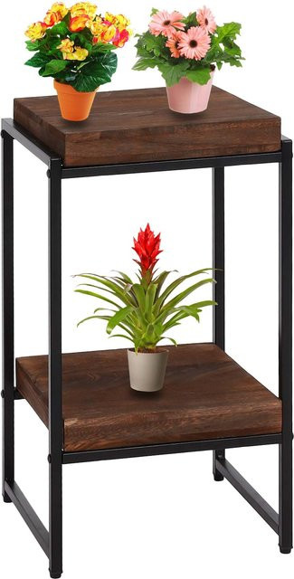 MCW Blumentisch K71 Beistelltisch aus MDF und Metall in Dunkelbraun, Höhe: 61 cm - Bild 3
