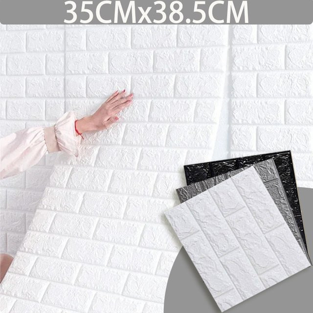 Selbstklebende 3D-Tapete in Kunstziegel-Optik mit geometrischem Design für dein Wohnzimmer, Schlafzimmer oder Badezimmer - Bild 1