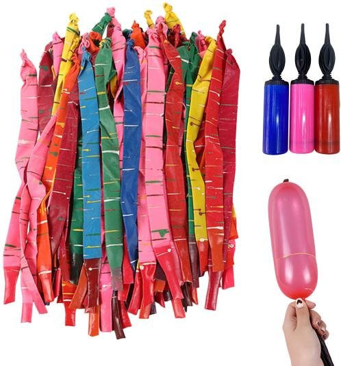Jiawei Raketenballons mit Pumpe, bunte Raketenballons mit Pfeifgeräusch, 1-teiliges Set - Bild 1