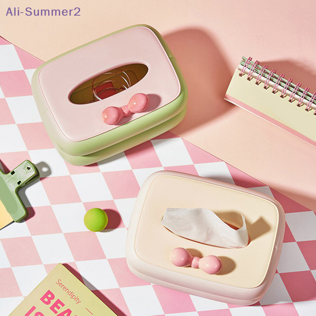 Summer2 Taschentuchbox Organizer in Makaron-Farben, Wandmontierte Taschentuchbox und Serviettenhalter aus Kunststoff, Mehrfarbig - Bild 1