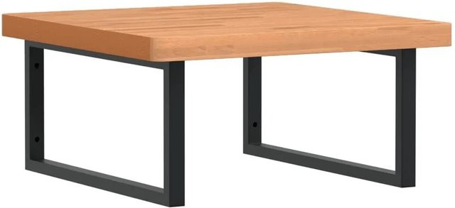 vidaXL Waschbeckenregal zur Wandmontage aus Stahl und Buche Massivholz in Schwarz und Braun - Bild 1