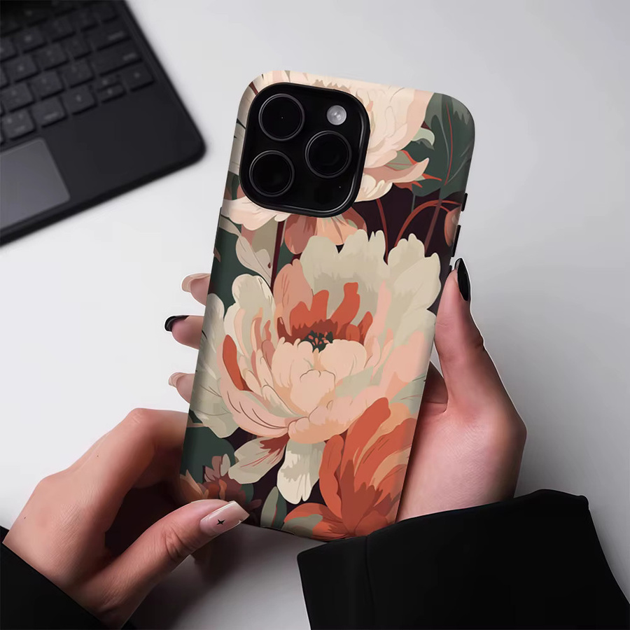 Robuste Pfingstrosen-Handyhülle von Potdemiel für iPhone 17 16 15 14 13 Pro Max Plus mit Magnetfunktion in Multicolour - Bild 3