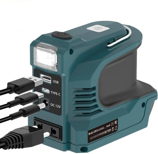 Makita 180W 18V LXT Batteriespannungswandler mit USB-A und USB-C sowie LED Powerbank - Bild 1