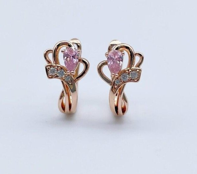 Wucifang Jewelry Ohrringe, 585 Roségold, Zirkonia, Damen - Bild 1
