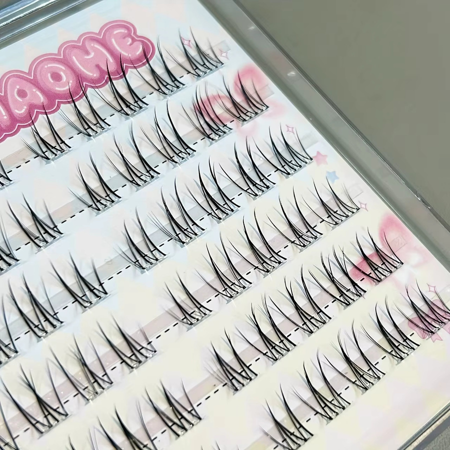 Mixiaohe Pure Look Klebefreie Wimpern, 60 Cluster, C-Curl, Unisex - Bild 2