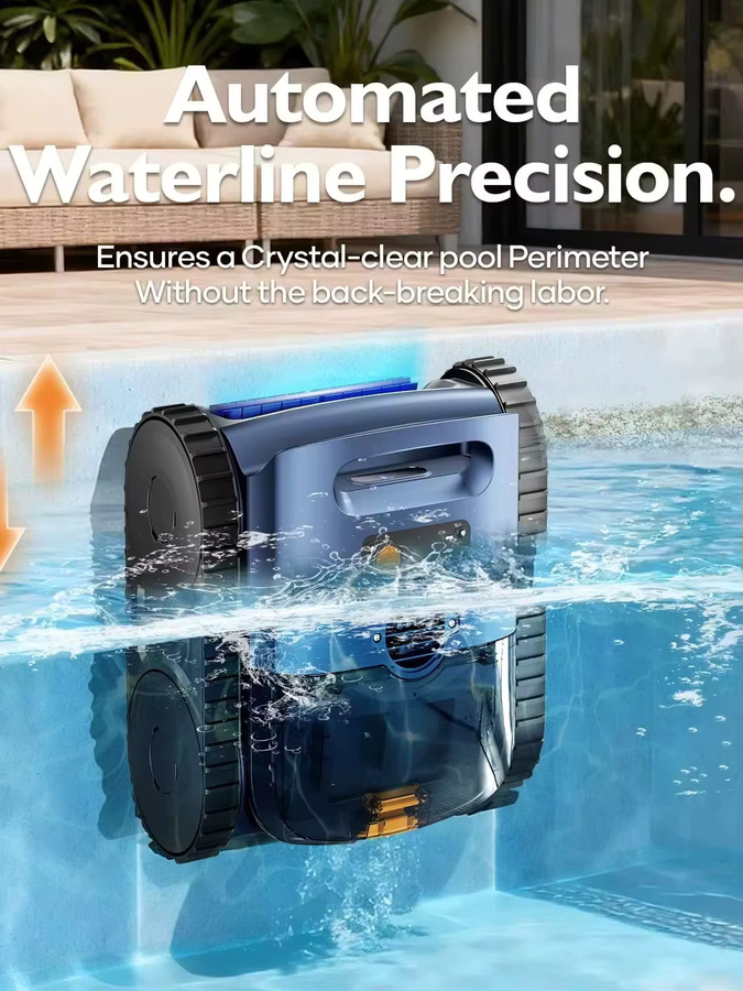 Seauto Roboter-Poolstaubsauger in Blau mit 180W bürstenlosem Motor, 3 Modi für Boden- und Bodenpools bis zu 2150 m2 und wiederaufladbarem Akku für bis zu 150 Minuten Laufzeit - Bild 4