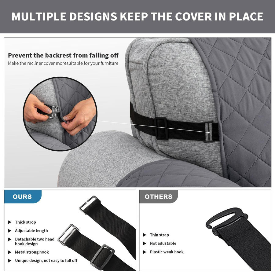 Wasserdichter und gesteppter Sofabezug für 1-Sitzer, rutschfest und waschbar, Material Polyester-Elasthan - Bild 1