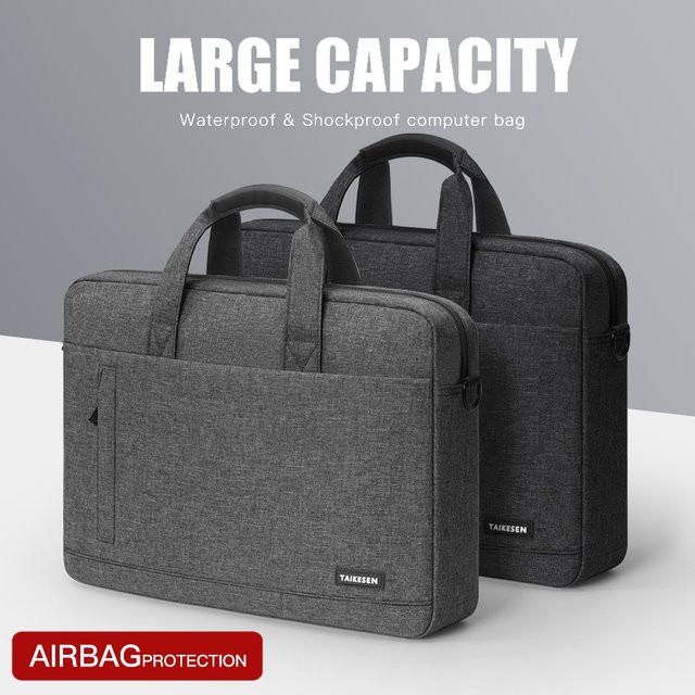 TAIKESEN Laptoptasche als Hülle und Schultertasche für Macbook Air Pro und Notebooks in Grau - Bild 1