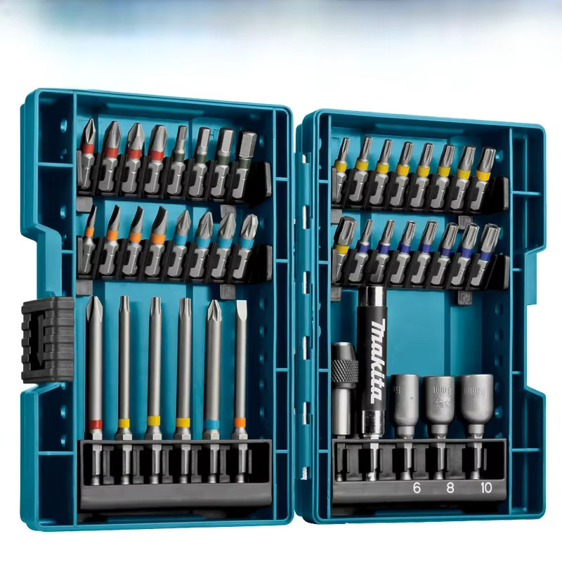 Makita B-55697 Elektro-Schraubendreher-Bits-Set, 43-teilig, farbcodiert, Kreuzblume und Innensechskant-Bits, Multicolour - Bild 1