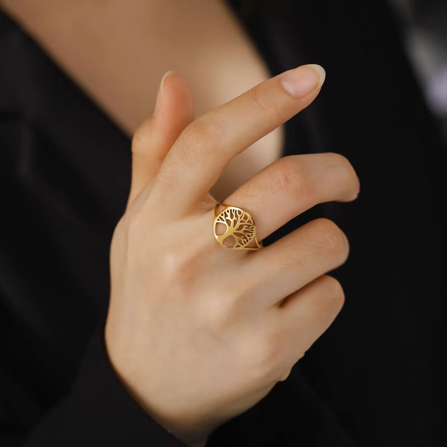 Skyrim Ring Edelstahl, Gold, Damen - Bild 2