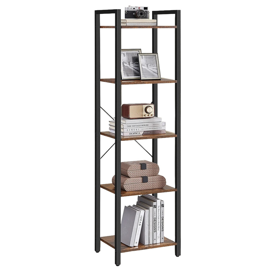 Songmics Regal Barnet in Vintage-Optik mit 5 Ebenen, Braun-Schwarz, B/T/H: 30 x 40 x 153 cm - Bild 2