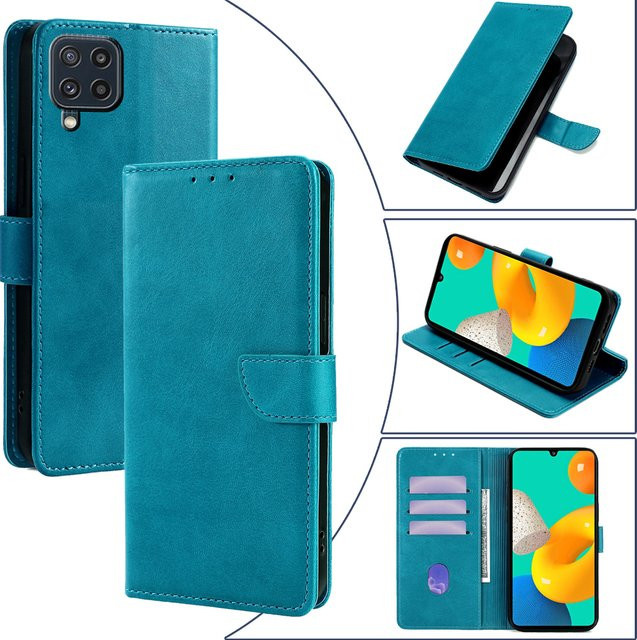 Leder-Brieftaschen-Handyhülle für Samsung Galaxy M52 M12 M51 M31S M32 M31 Prime M22 M21 M21S M11 Flip-Cover mit Kartenfächern in Schwarz - Bild 1