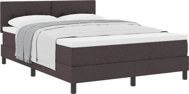 vidaXL Boxspringbett mit Matratze in Braun, Hybrid-Design mit Taschenfederkern, B/T: 140 x 190 cm - Bild 1