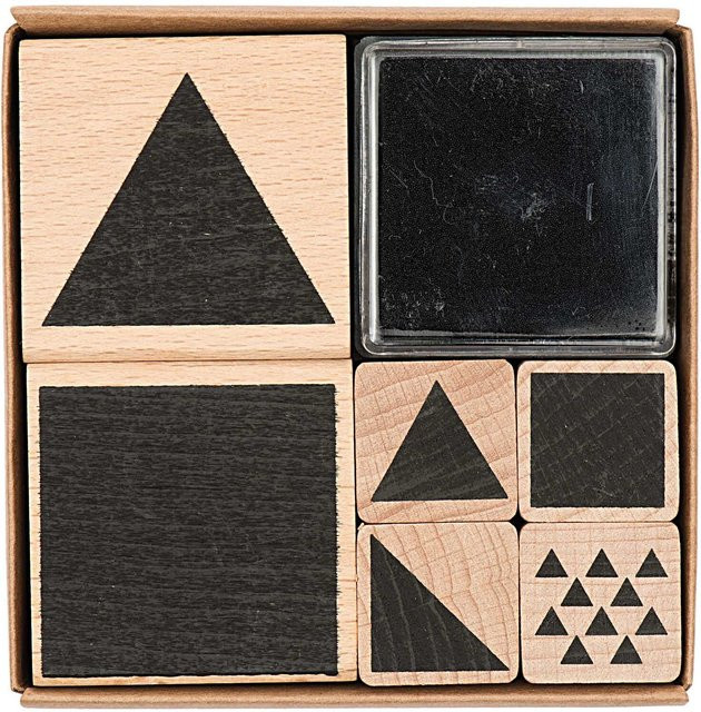 Rico Design Paper Poetry Stempelset mit geometrischen Symbolen aus Holz - Bild 1