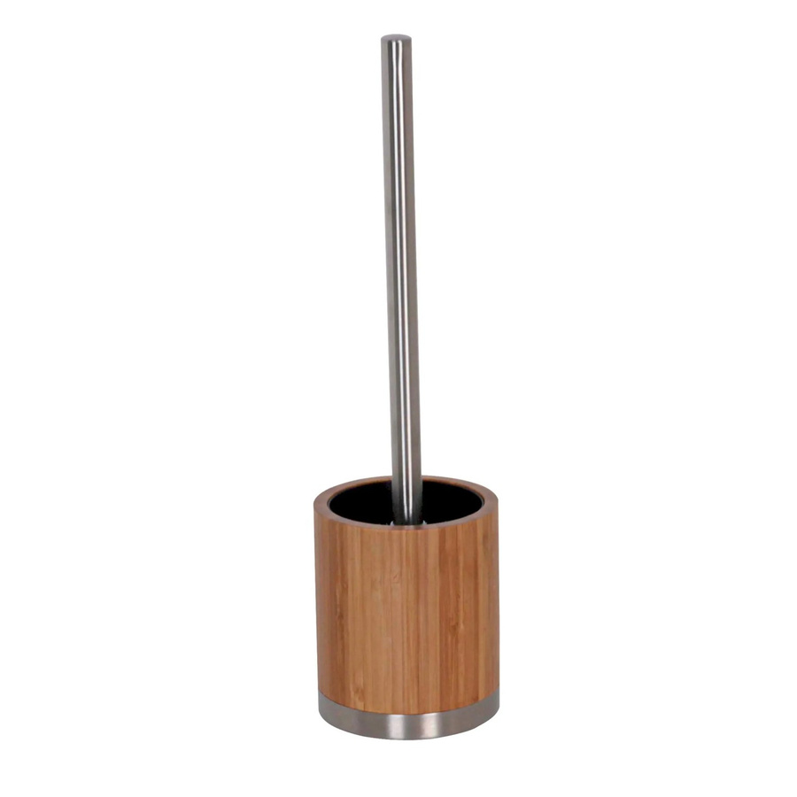 MSV WC-Garnitur aus Bambus in Braun-Silber, Durchmesser: 8 cm, Höhe: 37 cm - Bild 2