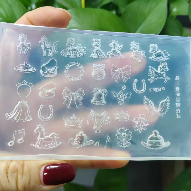 Silikon-Nagelkunstform, Transparent, Einhorn-Sternfrucht-Galaxie-Elemente - Bild 2