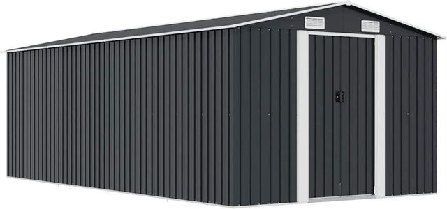 vidaXL Gerätehaus aus Metall in Anthrazit B/T/H: 489 x 257 x 181 cm - Bild 3