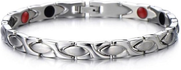 YIRAN Jewelry Armband, Titan Stahl, Magnet, silber, Damen - Bild 1