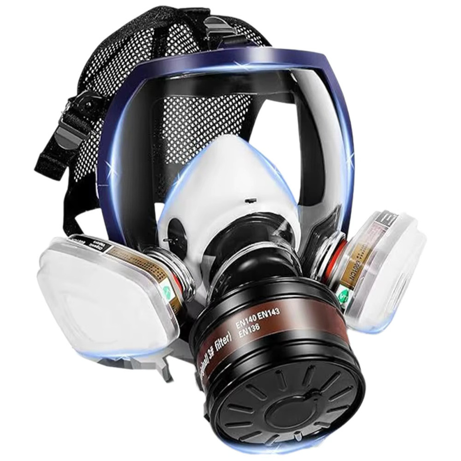 DEWBEST Vollgesichts-Atemschutzmaske mit 40 mm Aktivkohlefilterbehälter für Chemikalien, Sprühfarben und taktische Einsätze - Bild 6