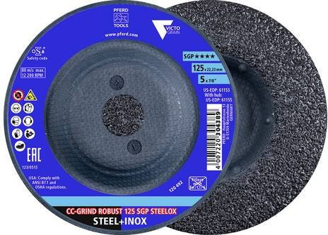 PFERD Schleifscheiben-Set CC-GRIND ROBUST 125 SGP STEELOX in Blau, Durchmesser: 125 mm, 2 Stück - Bild 1