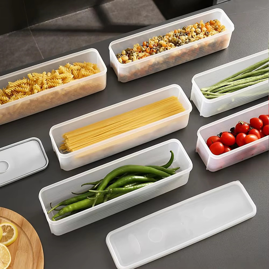 EliteHMX Pasta-Aufbewahrungsbehälter mit Deckel, luftdichter Spaghetti-Nudelhalter aus transparentem Kunststoff, rechteckige Nudelbox, leakproof - Bild 3