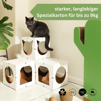 DoPetMe Katzenhaus The Kitten Castle in Weiß mit Höhlenfunktion und modernem Design - Bild 2