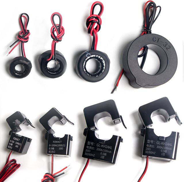 Peacefair Kernstromwandler offener Typ als Klemmsensor in Schwarz für AC 32 A, 63 A, 100 A, 500 A - Bild 1